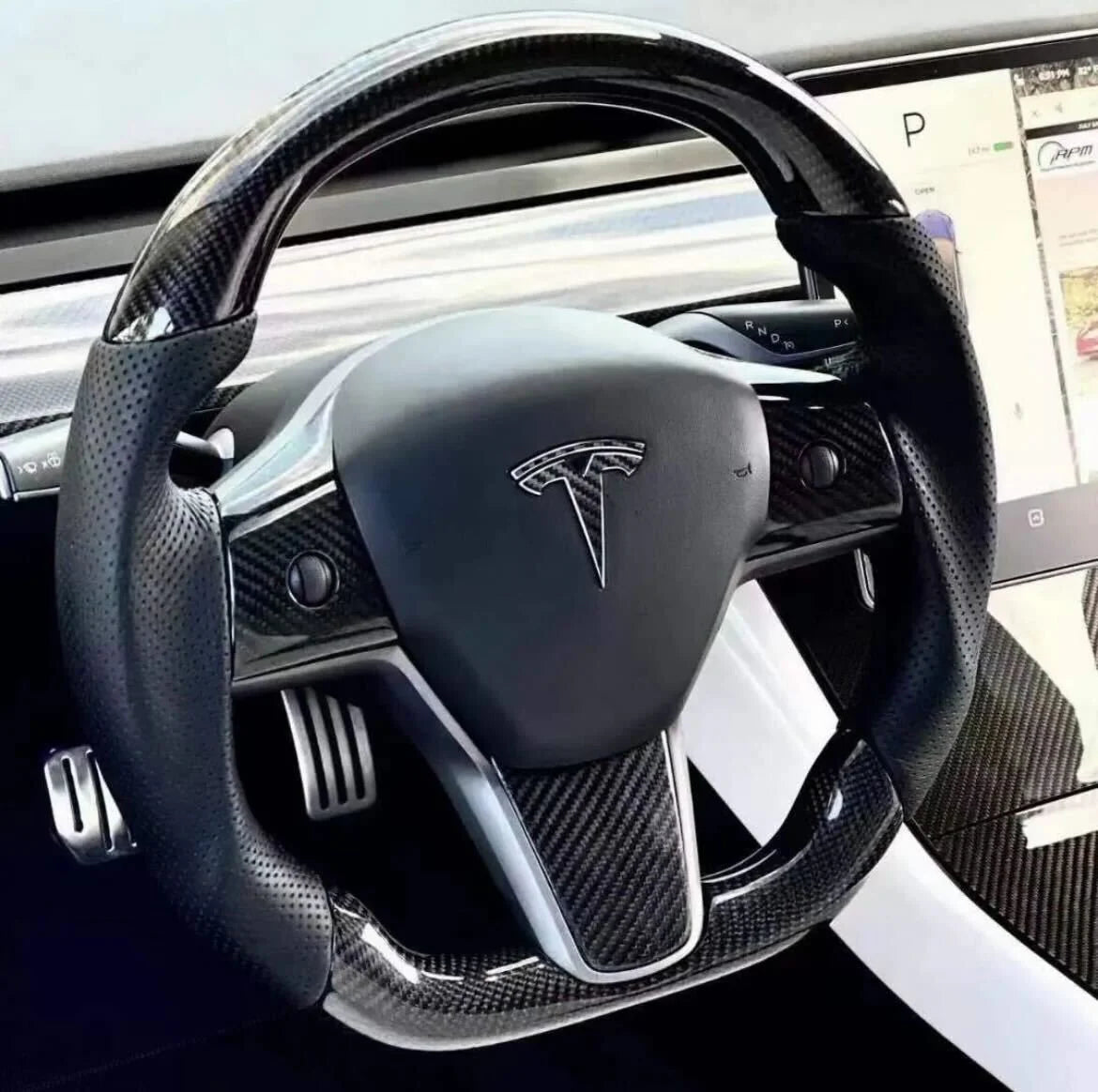 Tesla - Carbon Fiber Steering Wheel (Custom)